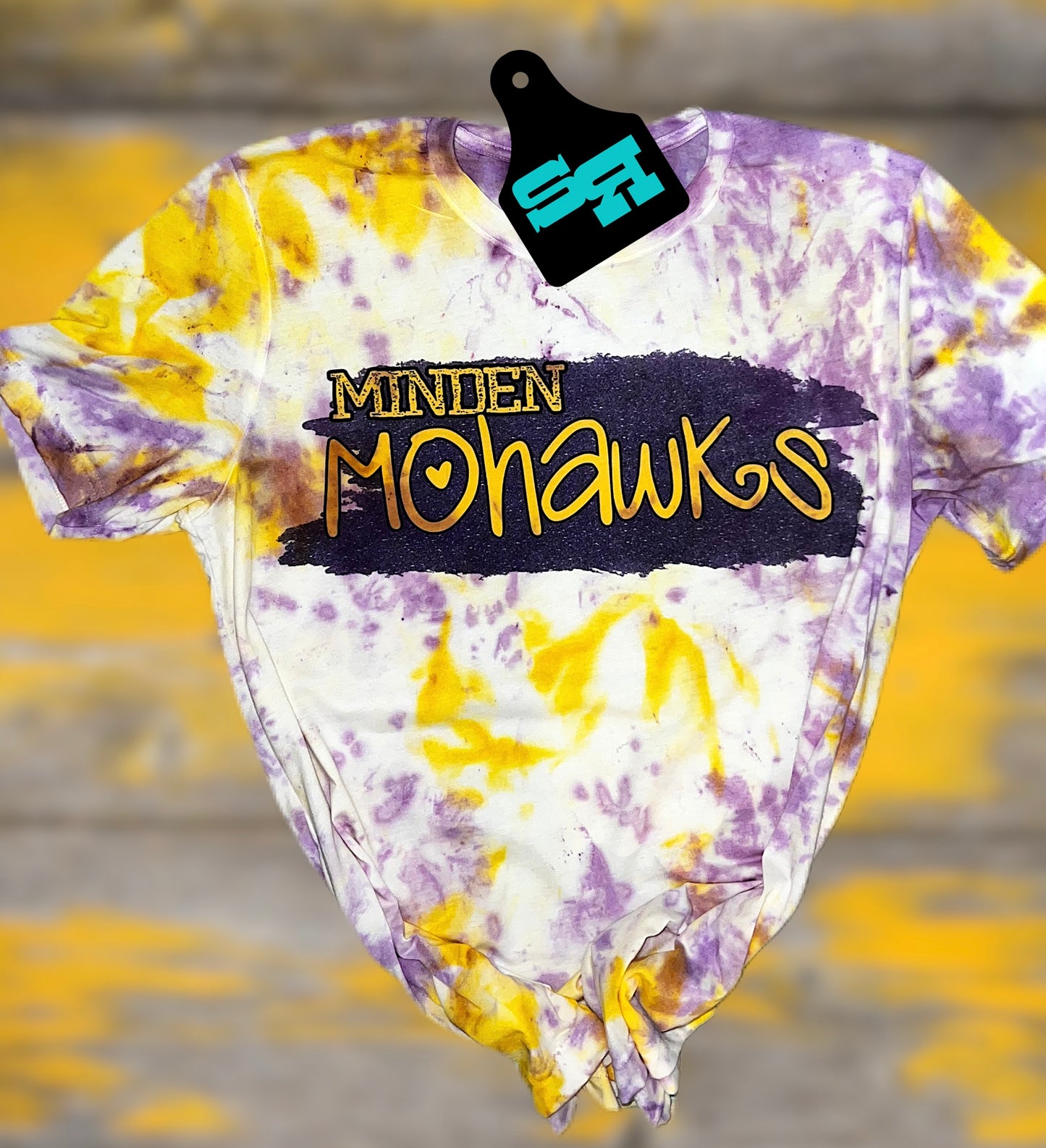 Minden Mohawks purple brush tie dye